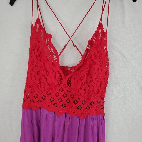 Free People Adella Lace Slip Ruffle Tiered dress - Picture 4 of 8